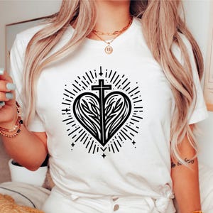 Heart Cross | Unisex Shirt | Christian Faith Shirt | Jesus Religious | Christian Apparel Gift | Faith Based Shirt | Christian Clothing