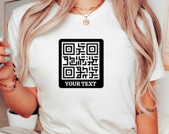 Custom QR Code T-Shirt | Unisex | Personalized Scannable Tee | Link to Website | Social Media | Message | Interactive Marketing Shirt