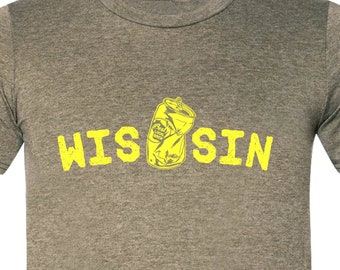 Wis "can" sin, T-shirt, Unisex, Wisconsin, Green and Gold, Packer Colors