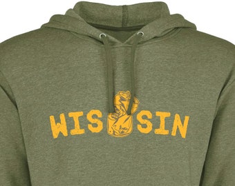 Wis "can" sin, Wisconsin, Unisex, Hoodie, Green and Gold, Packer Colors