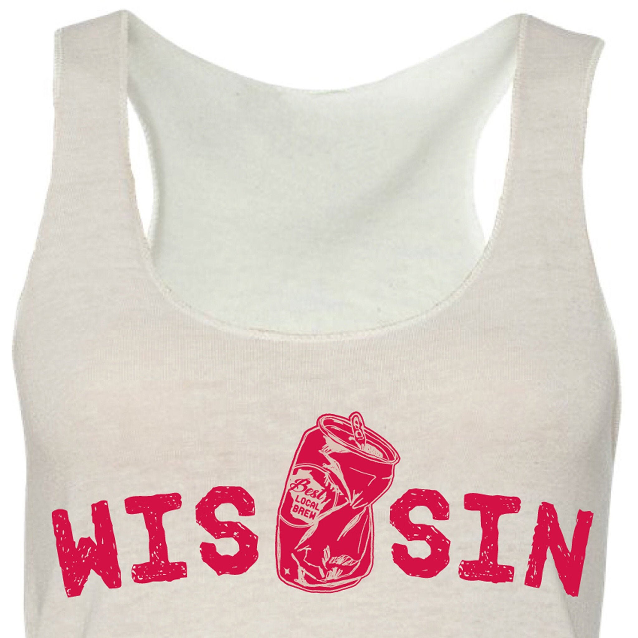 Wis "can" sin, Tank, Ladies', Wisconsin, White, Badgers