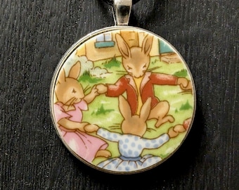 The Harvest Dance - Vintage Plate Necklace