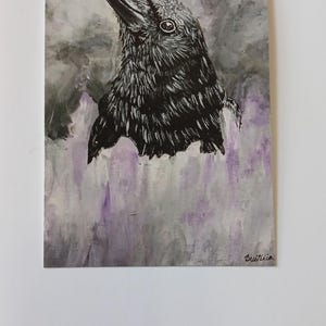 Crow in Lavender Print