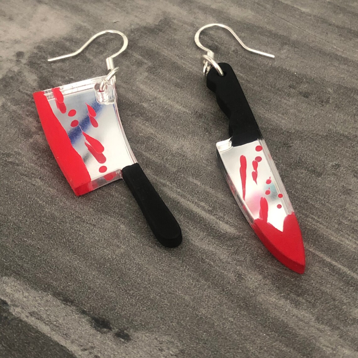 Bloody Meat Cleaver & Knife Dangly Drop Mirrored Perspex Etsy