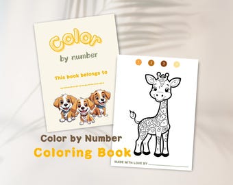 Animal Color by Number Book | Kids Printable Activity (Digital Download)