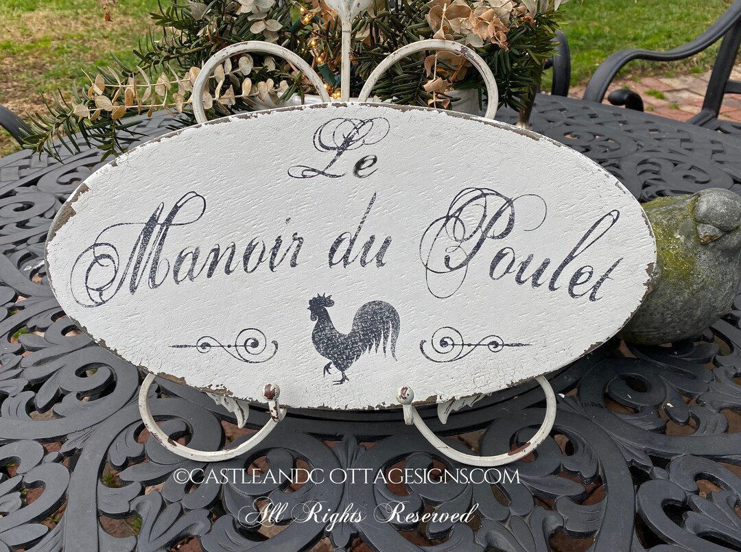 French Chicken Coop Sign Hand Painted French Country Le Manoir Du