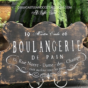 French Country Boulangerie Sign OOAK Hand Painted Original Design Castle and Cottage Signs image 1