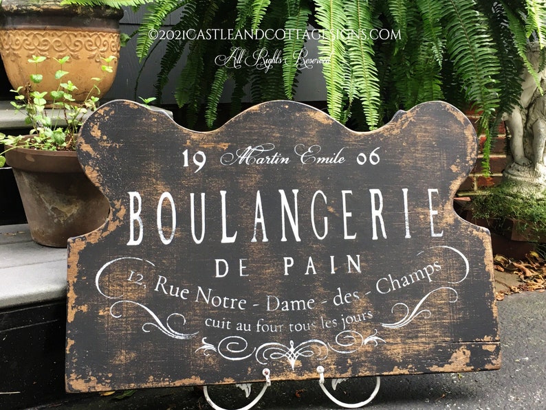 French Country Boulangerie Sign  OOAK  Hand Painted  image 1