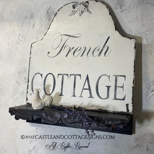 French Cottage Sign • Hand Painted • One Of A Kind • Castle and Cottage Signs Original Design