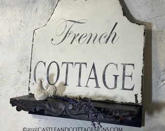 French Cottage Sign • Hand Painted • One Of A Kind • Castle and Cottage Signs Original Design