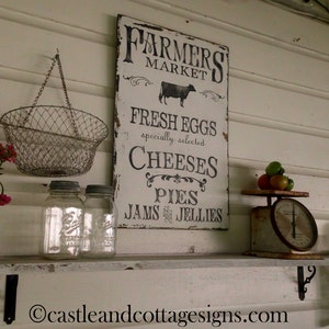 Farmhouse vintage Farmers Market sign handpainted Original Design image 5