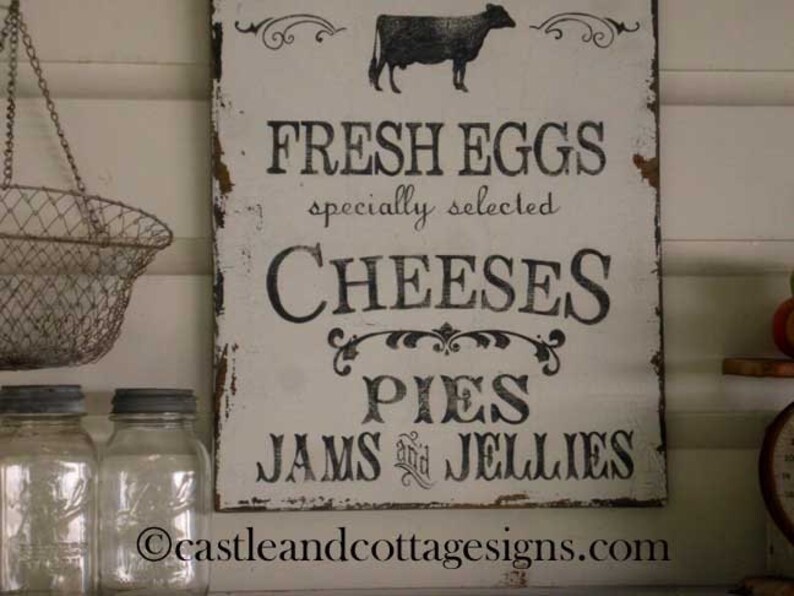 Farmhouse vintage Farmers Market sign handpainted Original Design image 2