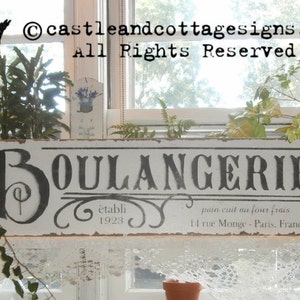 Boulangerie French Bakery Vintage sign Handpainted Original design Castle and Cottage Signs 26x8 image 2