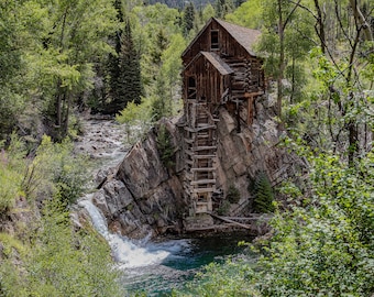 Impresión artística histórica de Crystal Mill / Monumento de Colorado / Fotografía rústica de montaña