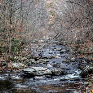 Whisper of Winter – Icy River in the Great Smoky Mountains | Serene Nature Wall Art Print
