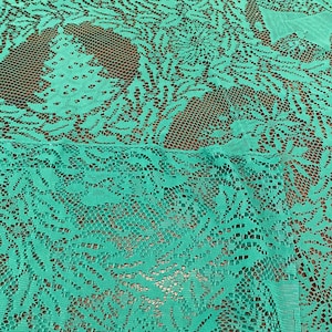 Green Lace Christmas Sewing Fabric. Beautiful Holiday Themed Lace Fabric 60&quot; Wide. 1 1/4 Yard