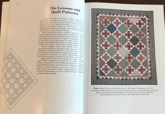 Lessons In Machine Piecing By Marsha McCloskey Vintage Paperback Quilting Pattern Book 1990