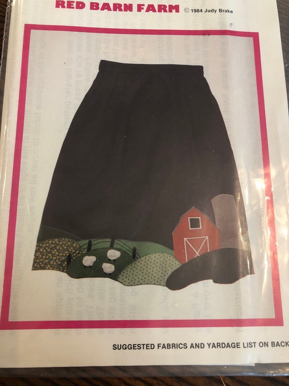 Fancy Bottoms Red Barn Farm Applique Pattern Back Wrap Skirt Etsy