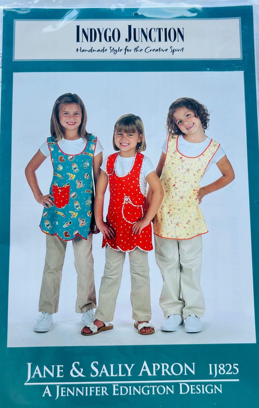 Junction Apron Jane & Sally Apron Pattern | Indygo Junction IJ825 | Girls Apron Sewing ...