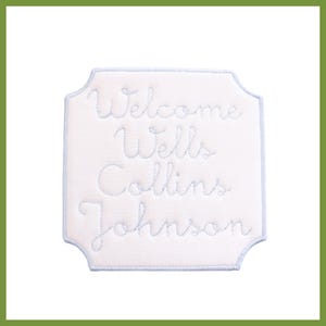 Welcome Baby Sign, Baby Announcement Sign, Baby Embroidered Banner, Baby Hospital Sign, Baby Bassinet Sign, Baby Name Plaque hospital banner