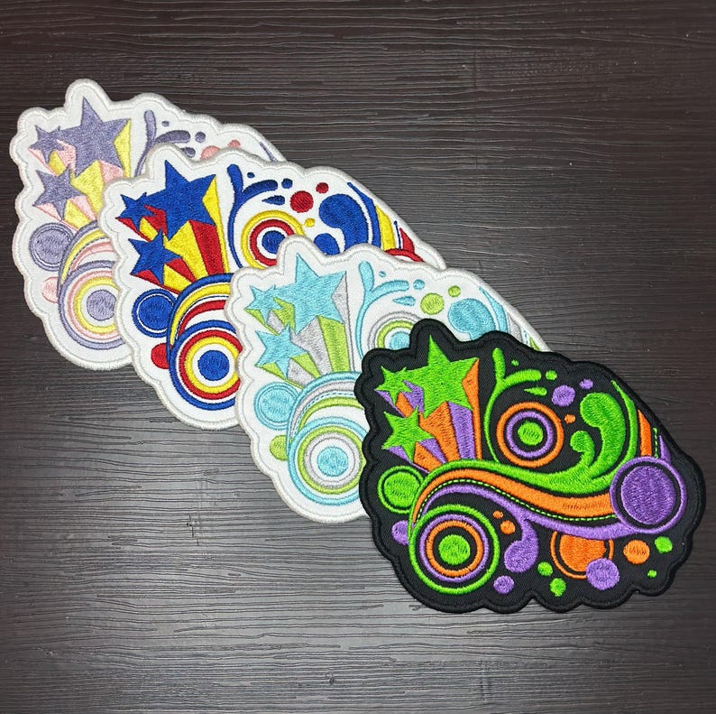Iron-On Patch - Vectorflourish Nostalgic Frutiger Metro Decorative Durable Embroidered Polyester Patch image 2