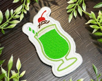 Iron-On Patch - "Melon Soda Float" Cute Kawaii Japanese Culture Embroidered Patch