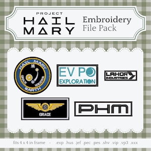 Ryland Grace "Project Hail Mary" Film Cosplay Broderi Designfiler - passar 4x4" ramar (exp, hus, jef, pec, pes, shv, vip, vp3, xxx)