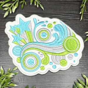 Iron-On Patch - Vectorflourish Nostalgic Frutiger Metro Decorative Durable Embroidered Polyester Patch FRUTIGER AERO