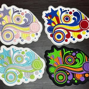 Iron-On Patch - Vectorflourish Nostalgic Frutiger Metro Decorative Durable Embroidered Polyester Patch