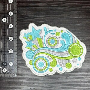 Iron-On Patch - Vectorflourish Nostalgic Frutiger Metro Decorative Durable Embroidered Polyester Patch image 9