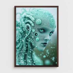 Alien Life Digital Art Print | Extraterrestrial Sci-Fi Downloadable Illustration, Digital Printable Wall Art for modern homes and offices
