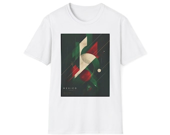 Abstract Mexico geometric design T-Shirt | Mexican flag colors art