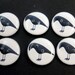 6 Handmade Primitive Crow Sewing Buttons.