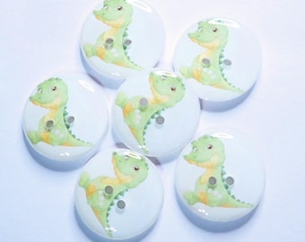 Set of 6 Handmade Alligator or Crocodile Sewing Buttons.  Assorted Sizes Available.