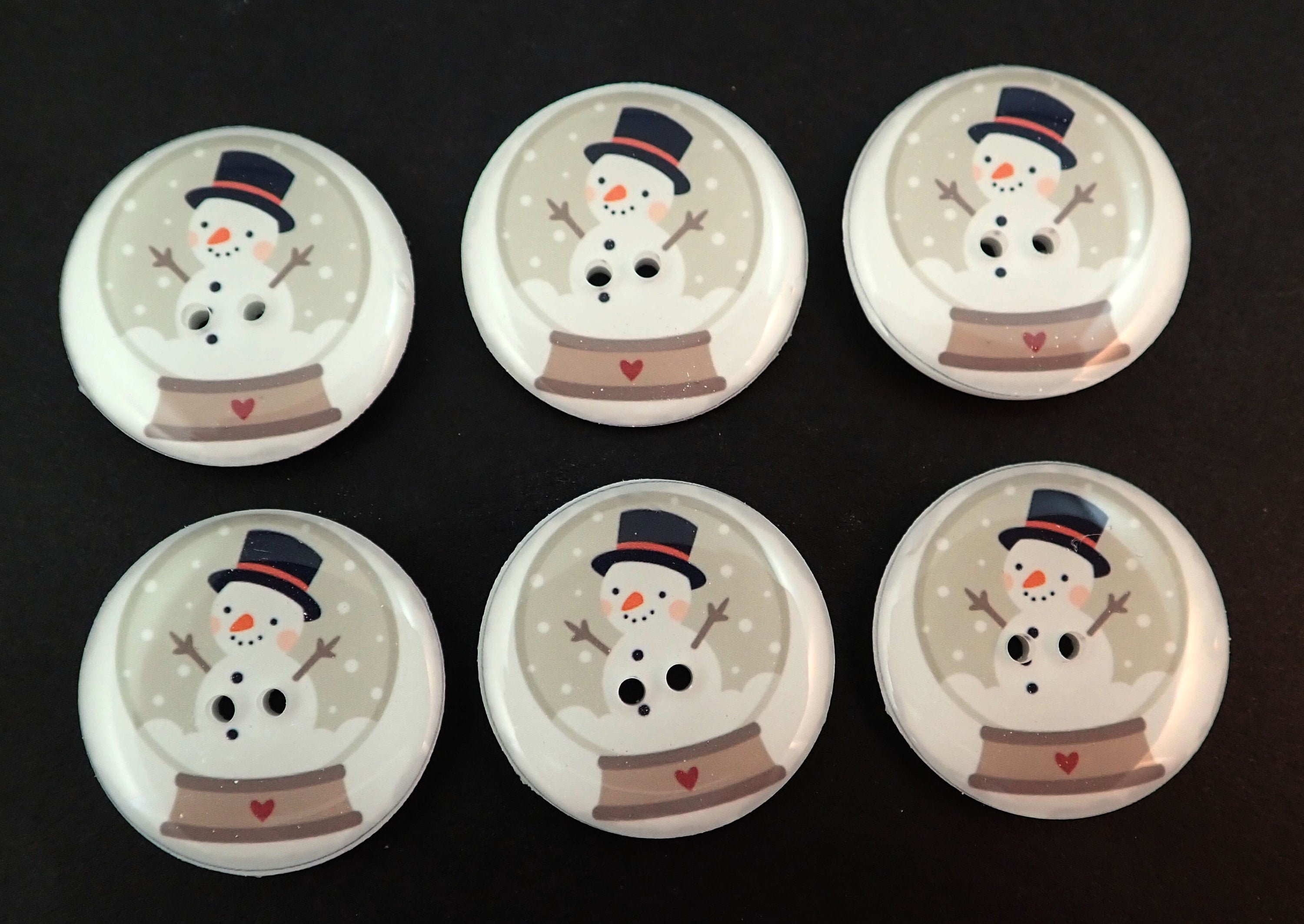 6 Handmade Snowman Snow Globe Sewing Buttons. Christmas - Etsy Canada