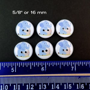 6 Elephant and Golf Ball Sewing Buttons. Choose Your Size. image 4
