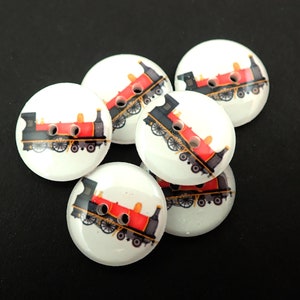 6 Black and Red Train Buttons. Sewing Buttons Handmade by Me. - Etsy Canada