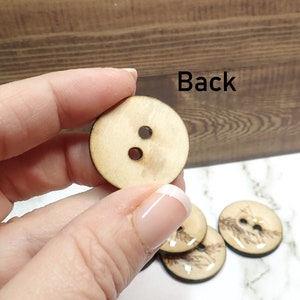 Set of 6 Handmade Wooden Cardinal Sewing Buttons. Assorted Sizes Available. image 6