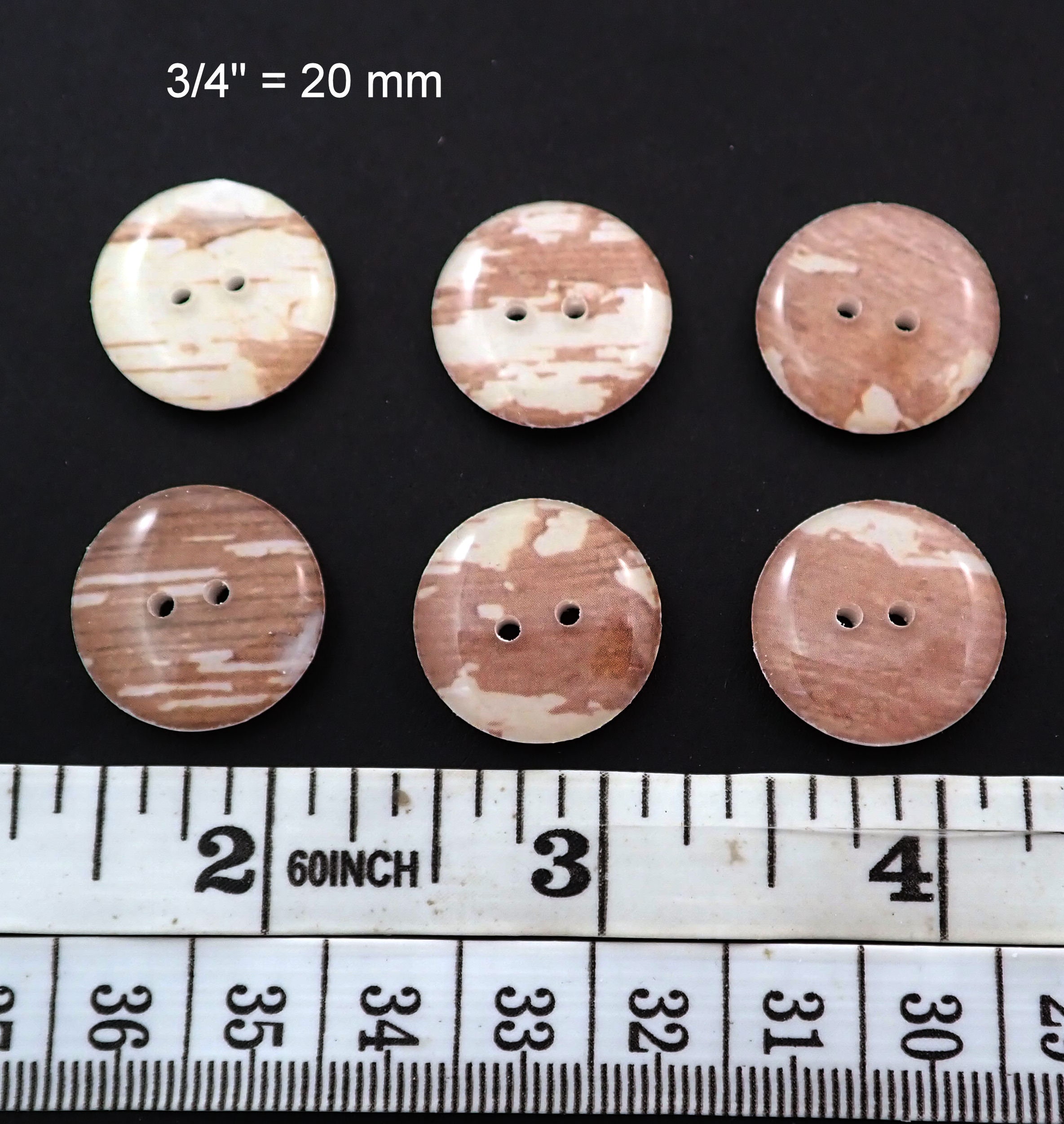 6 FAUX Wood Handmade Buttons. Rustic Wood Look Buttons. - Etsy