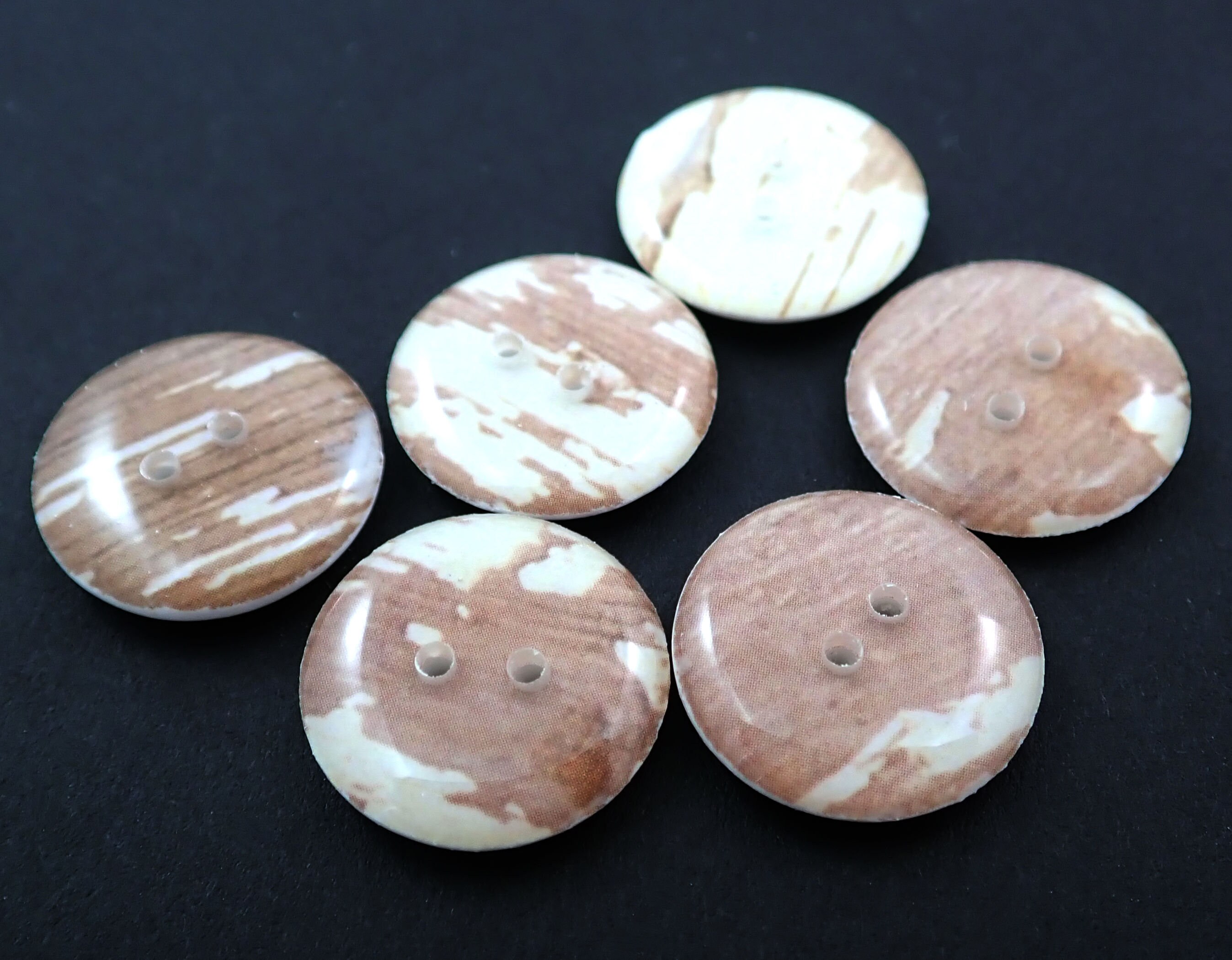 6 FAUX Wood Handmade Buttons. Rustic Wood Look Buttons. - Etsy