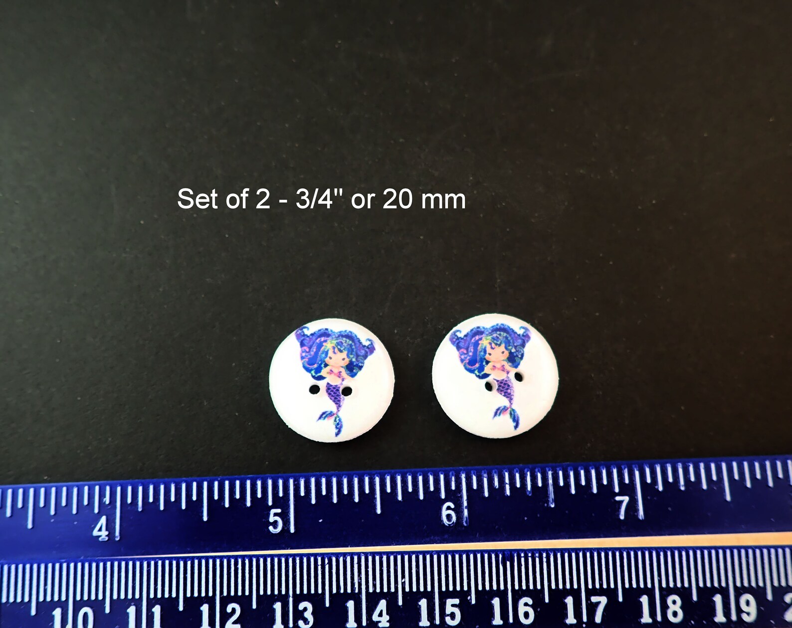 Blaue und lila Meerjungfrau Knöpfe. Kinderknöpfe. | Etsy