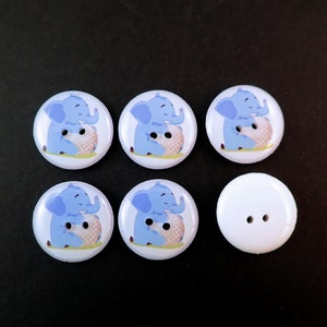 6 Elephant and Golf Ball Sewing Buttons. Choose Your Size. image 5