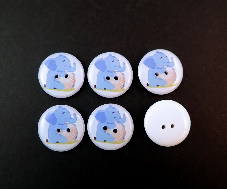 6 Elephant and Golf Ball Sewing Buttons. Choose Your Size. image 5