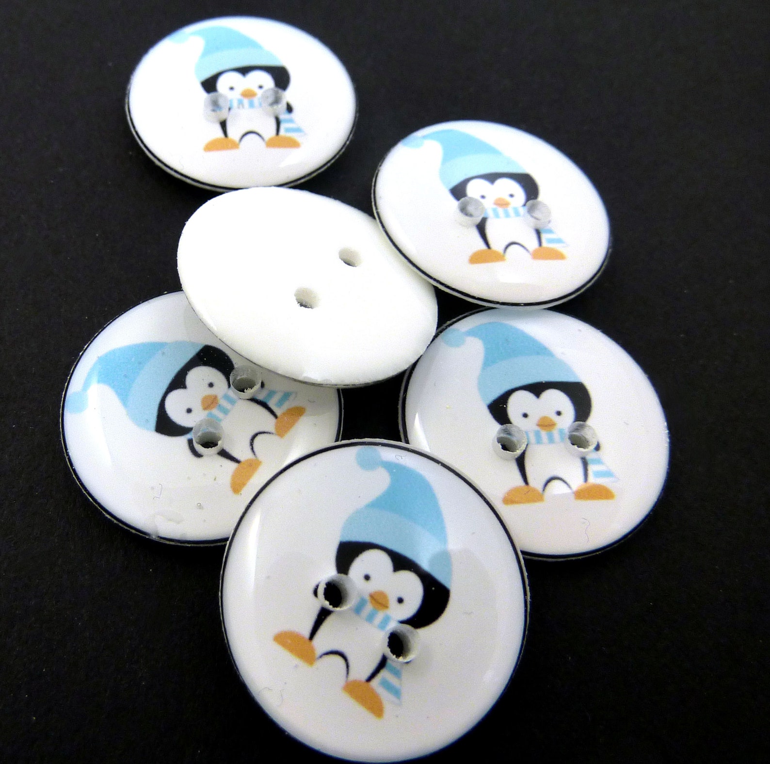 6 Winter Penguin Buttons. Sewing or Craft Supplies. Choose | Etsy