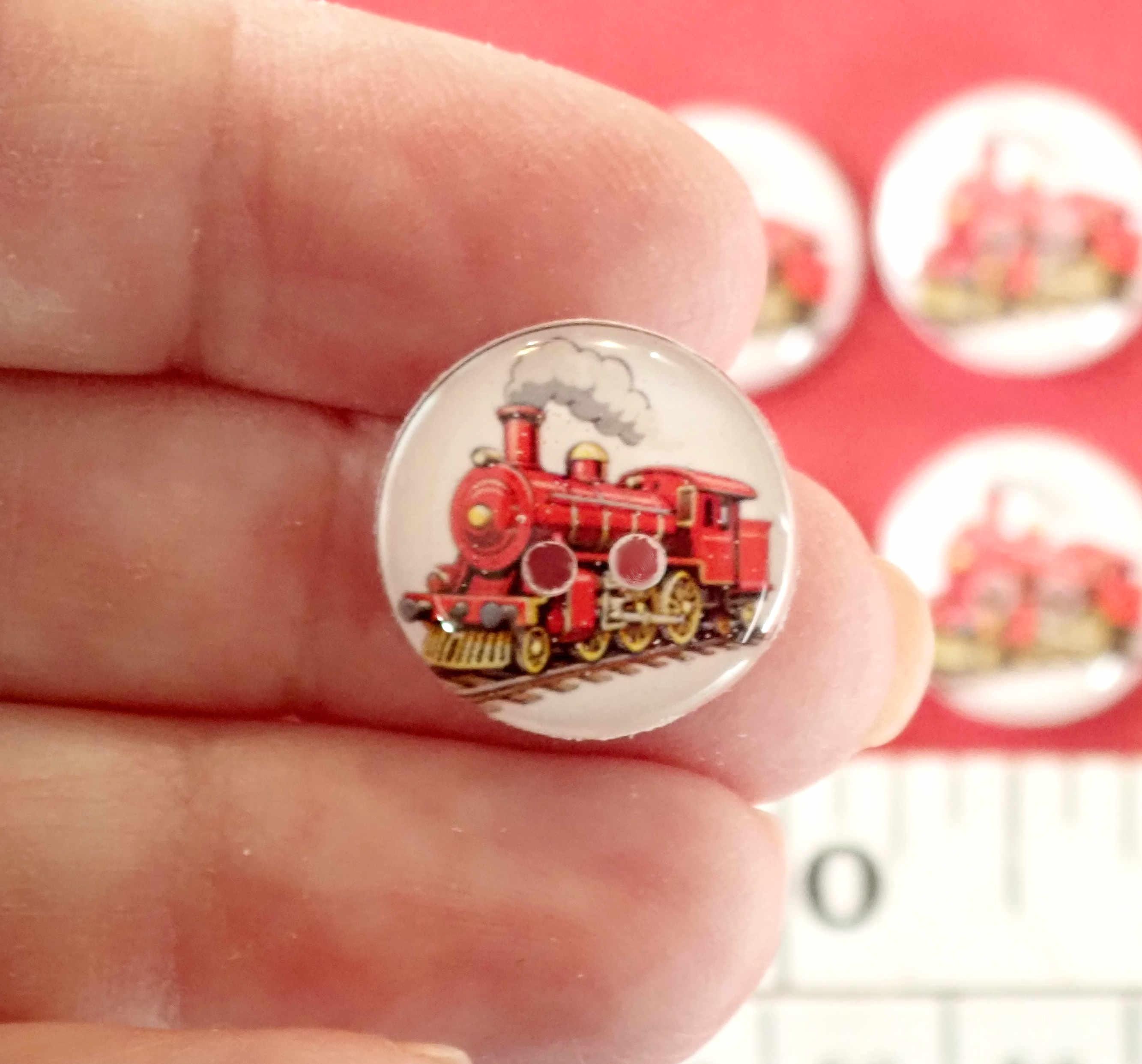 6 Red Train Buttons. Sewing Buttons Handmade by Me. Washer and Dryer ...