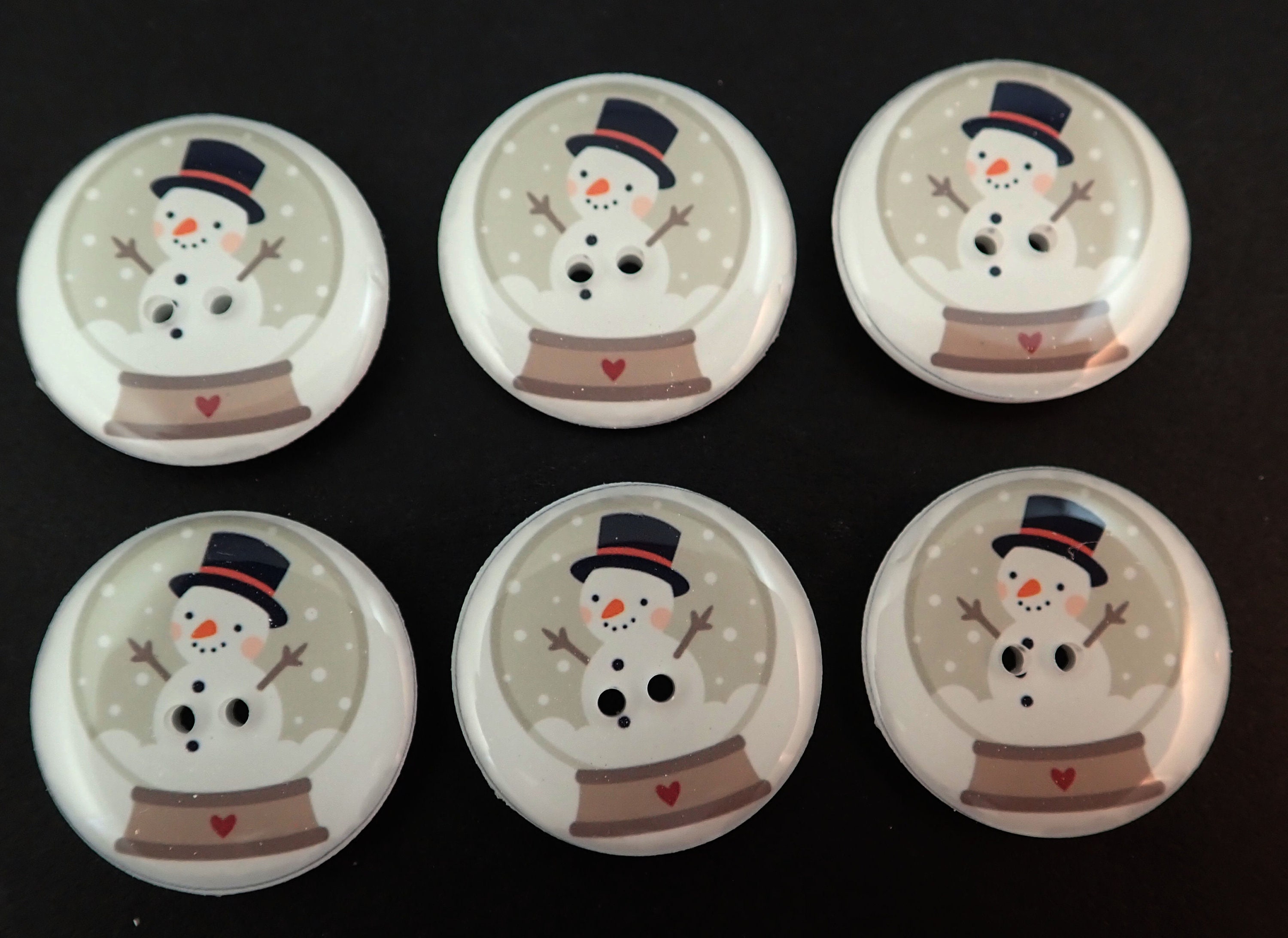 6 Handmade Snowman Snow Globe Sewing Buttons. Christmas - Etsy Canada