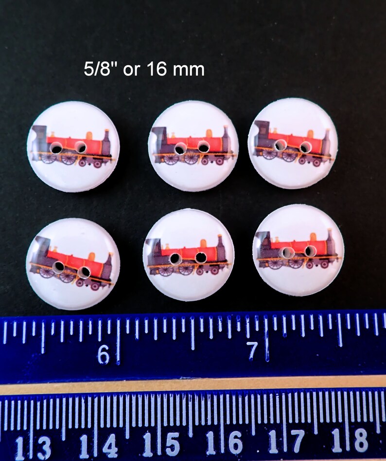 6 Black and Red Train Buttons. Sewing Buttons Handmade by Me. - Etsy Canada