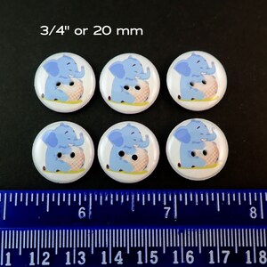 6 Elephant and Golf Ball Sewing Buttons. Choose Your Size. image 3