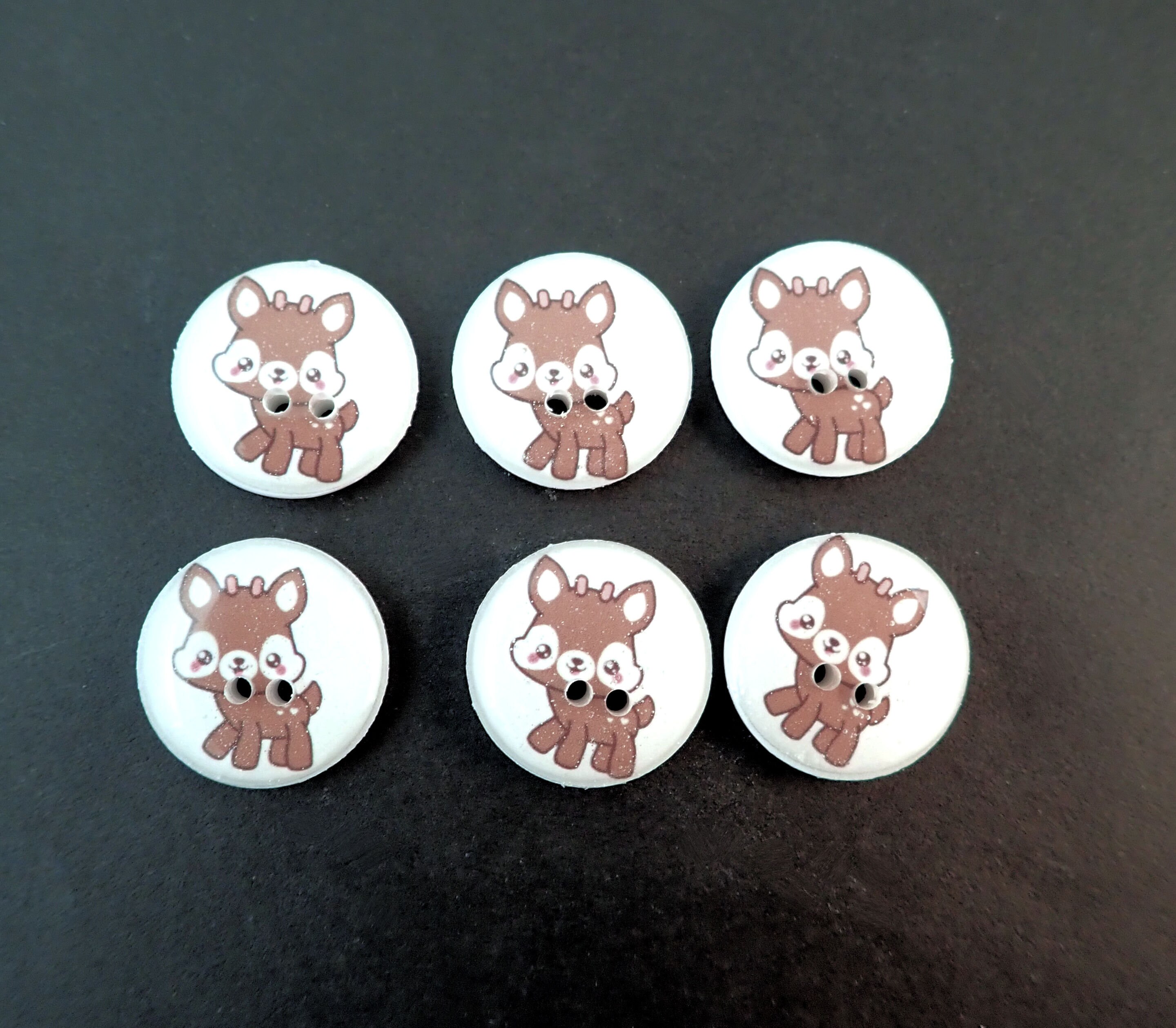 6 Cute Brown Deer Sewing Buttons. 3/4 or 20 mm. Etsy