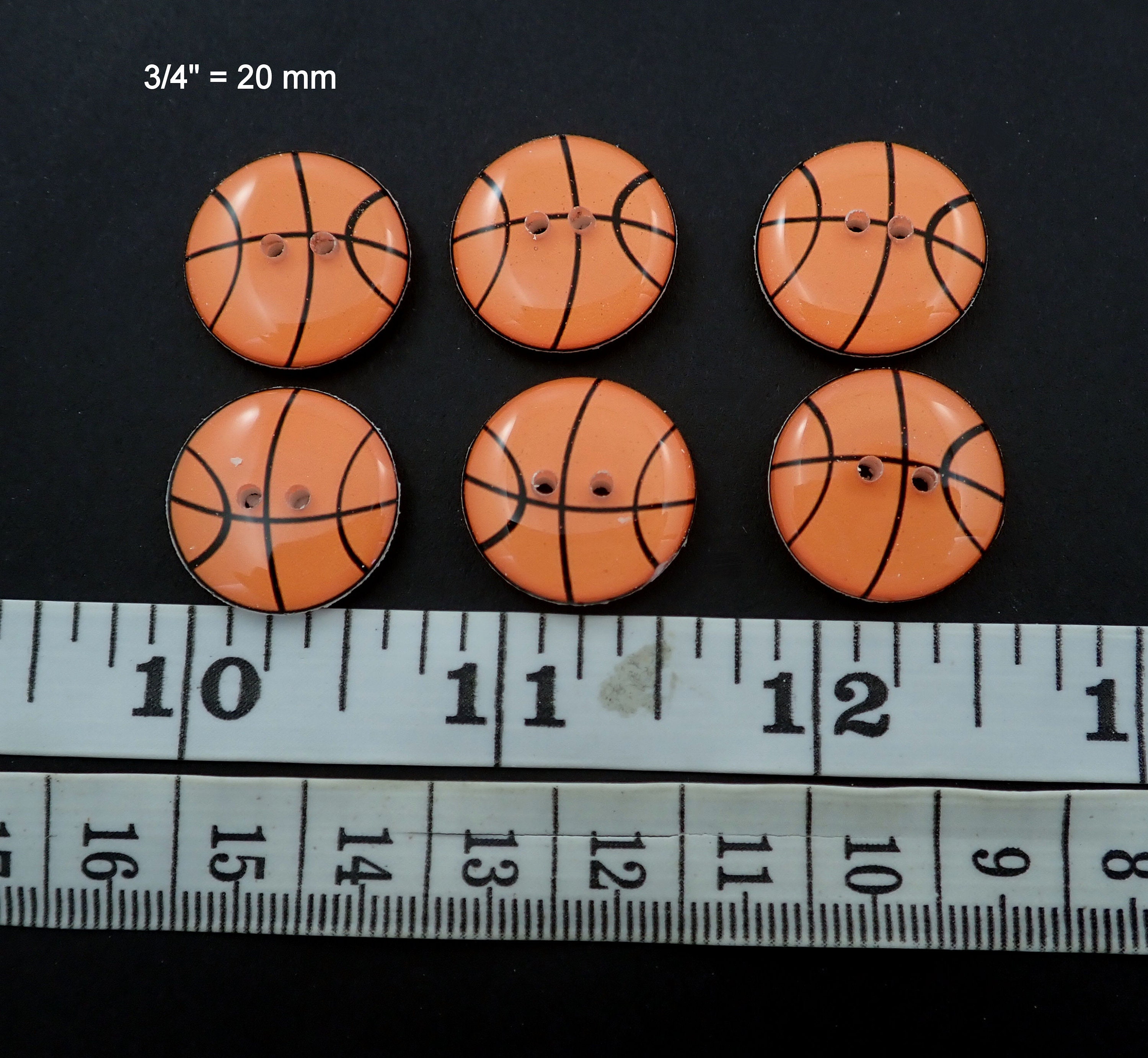 6 Basketball Buttons for Sewing. Choose Your Size. - Etsy